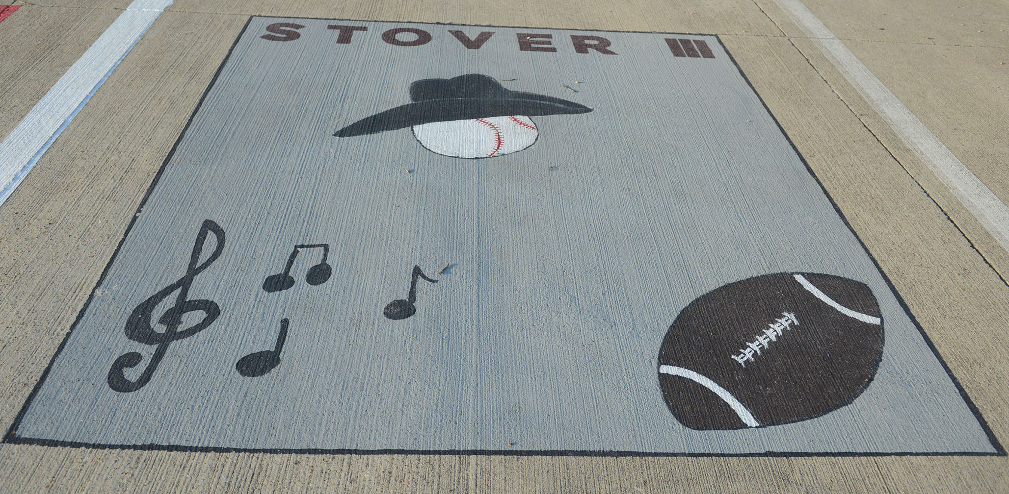 A&M Consolidated HS painted parking spots